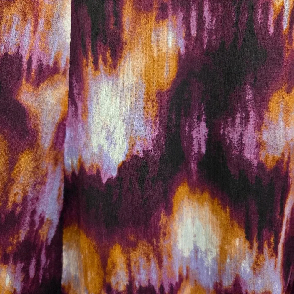 Old‎ Navy Ruffle Trim Midi Skirt Women's Size Small Flowy Fairy Boho Abstract
